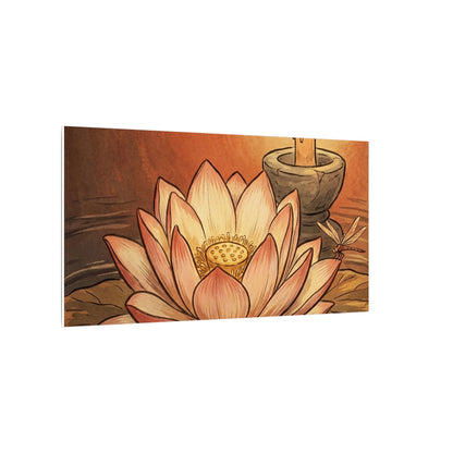 Lotus Flower Summer Canvas Art | Zen Contemplative Design