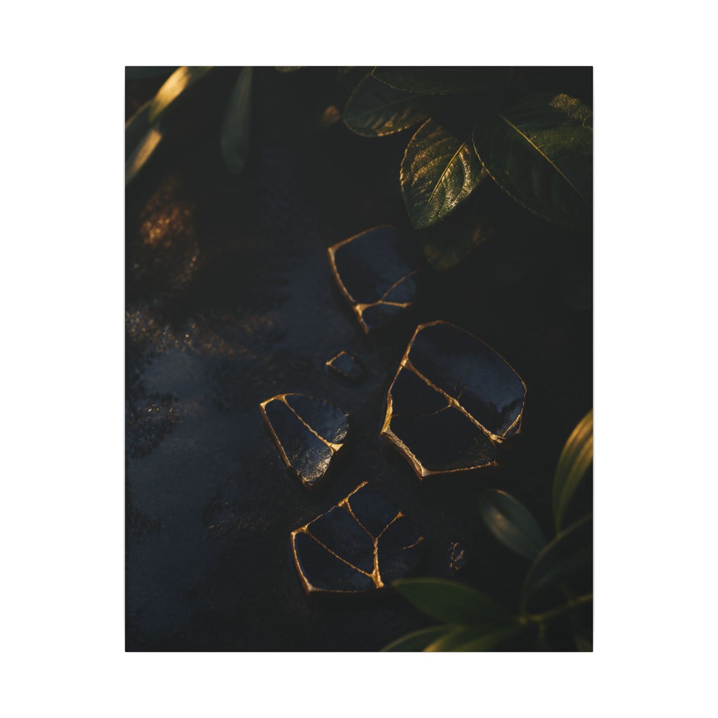 Summer Broken Pottery Moody Minimal Canvas Art | Atmospheric Decor