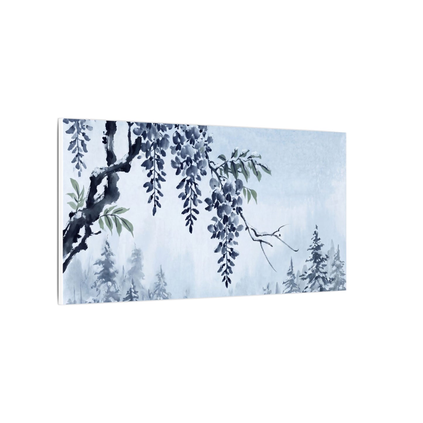 Seijaku Wisteria Canvas Art - Zen Sumi E