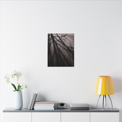 Dark Japandi Shadow Play in Dawn | Moody Minimal Canvas Art