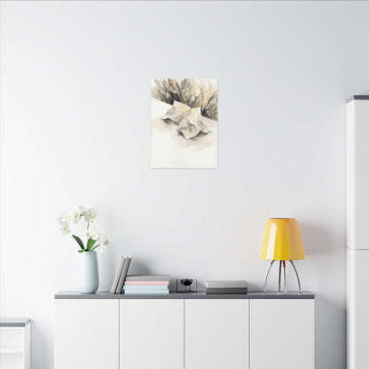 Paper Fold Watercolor Canvas Art | Warm Japandi Art