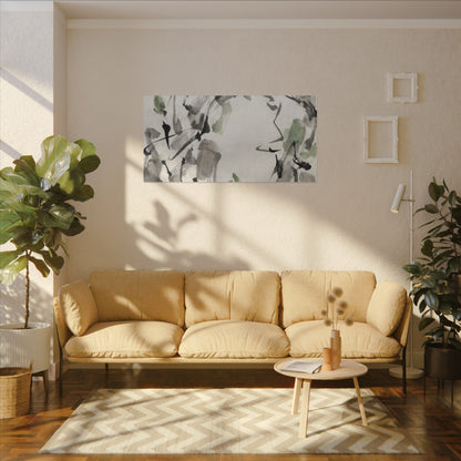 Zen Ink Brushstroke in Overcast | Sumi E Canvas Art