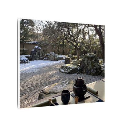 Winter Tea Ceremony Karesansui Canvas Art | Serene Decor