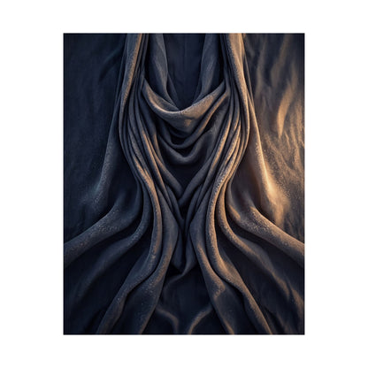 Silk Drape Shadow Zen Wall Art Print | Sophisticated Dark Japandi Art