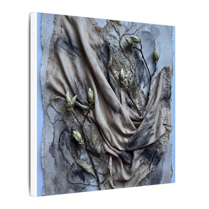 Japandi Silk Drape in Moonlight | Texture Canvas Art