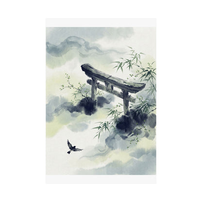 Torii Gate Spring Wall Art Print | Zen Peaceful Design