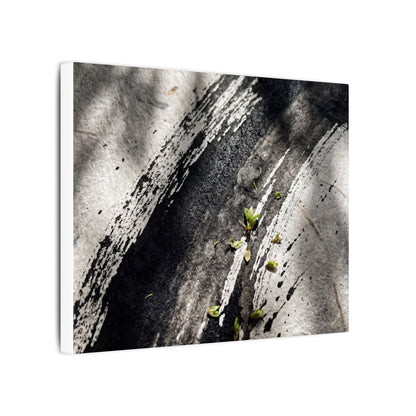 Ink Brushstroke Canvas Art | Spring Dark Japandi Moody Minimal Art