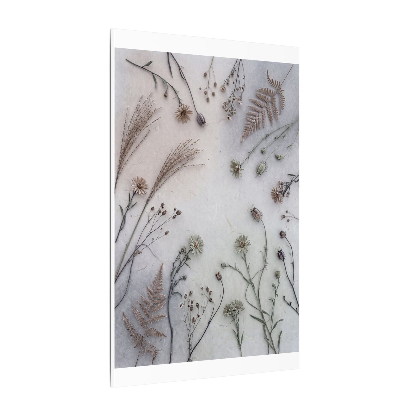 Dried Flowers Japanese Pattern Canvas Art | Elegant Japandi Art