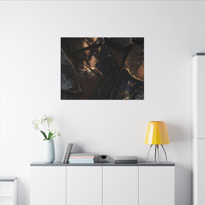 Fukinsei Broken Pottery Canvas Art - Dark Japandi Dark Texture