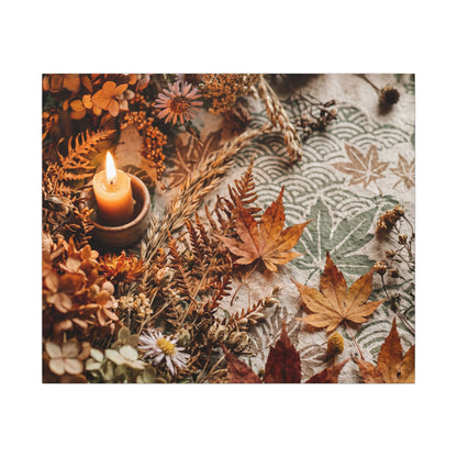 Candlelight Dried Flowers Canvas Art - Japandi Seijaku