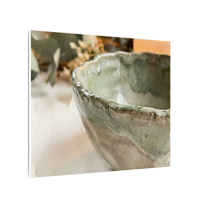 Ceramic Bowl Canvas Art | Summer Japandi Watercolor Art
