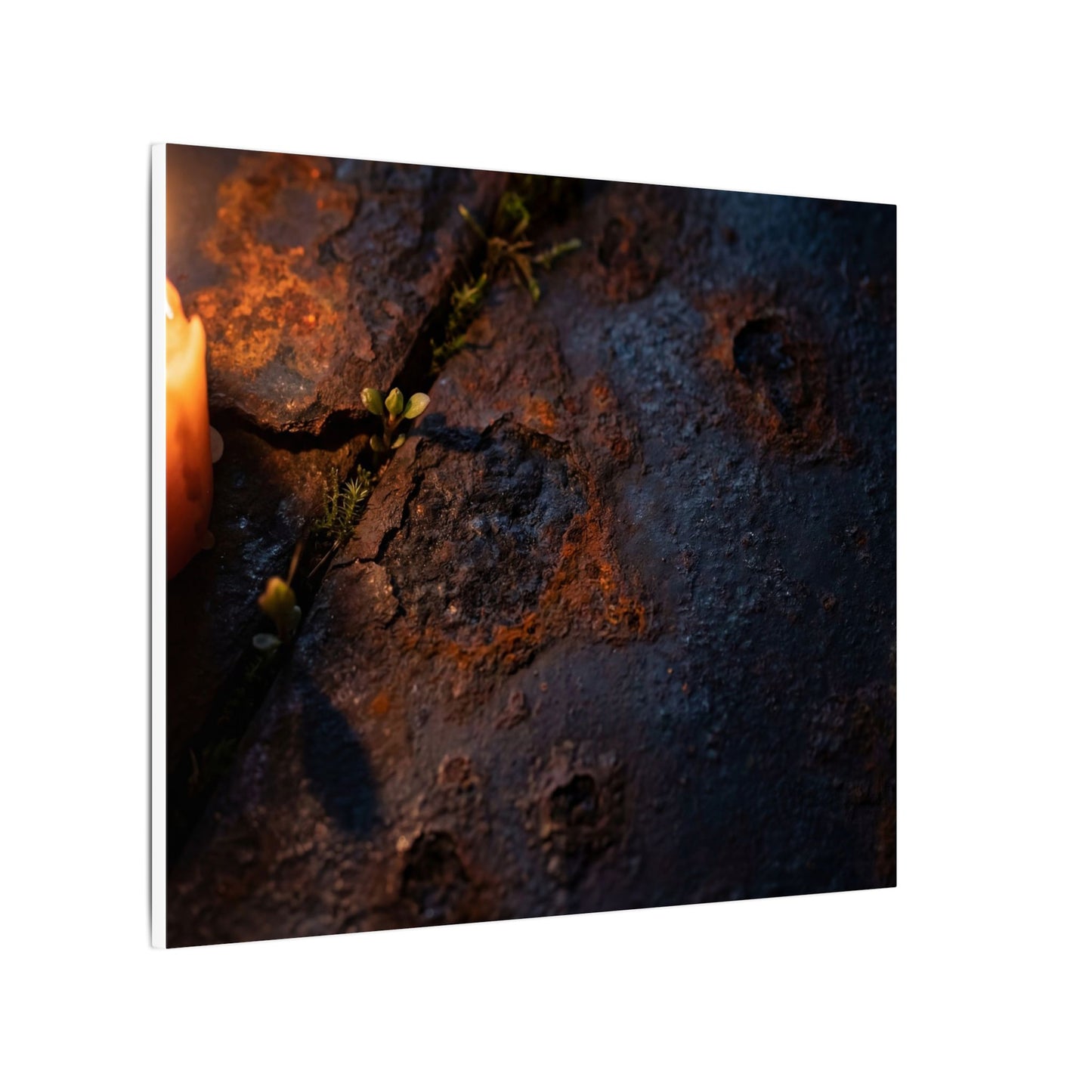 Candlelight Rust Patina Canvas Art - Dark Japandi Ma