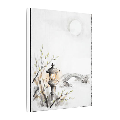 Moonlit Garden Spring Canvas Art | Zen Contemplative Design