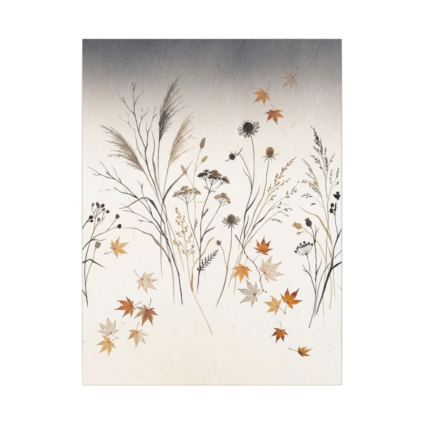 Dawn Dried Flowers Canvas Art - Japandi Kanso