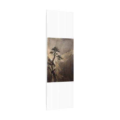 Pine Tree Charcoal Ink Canvas Art | Luxurious Dark Japandi Art