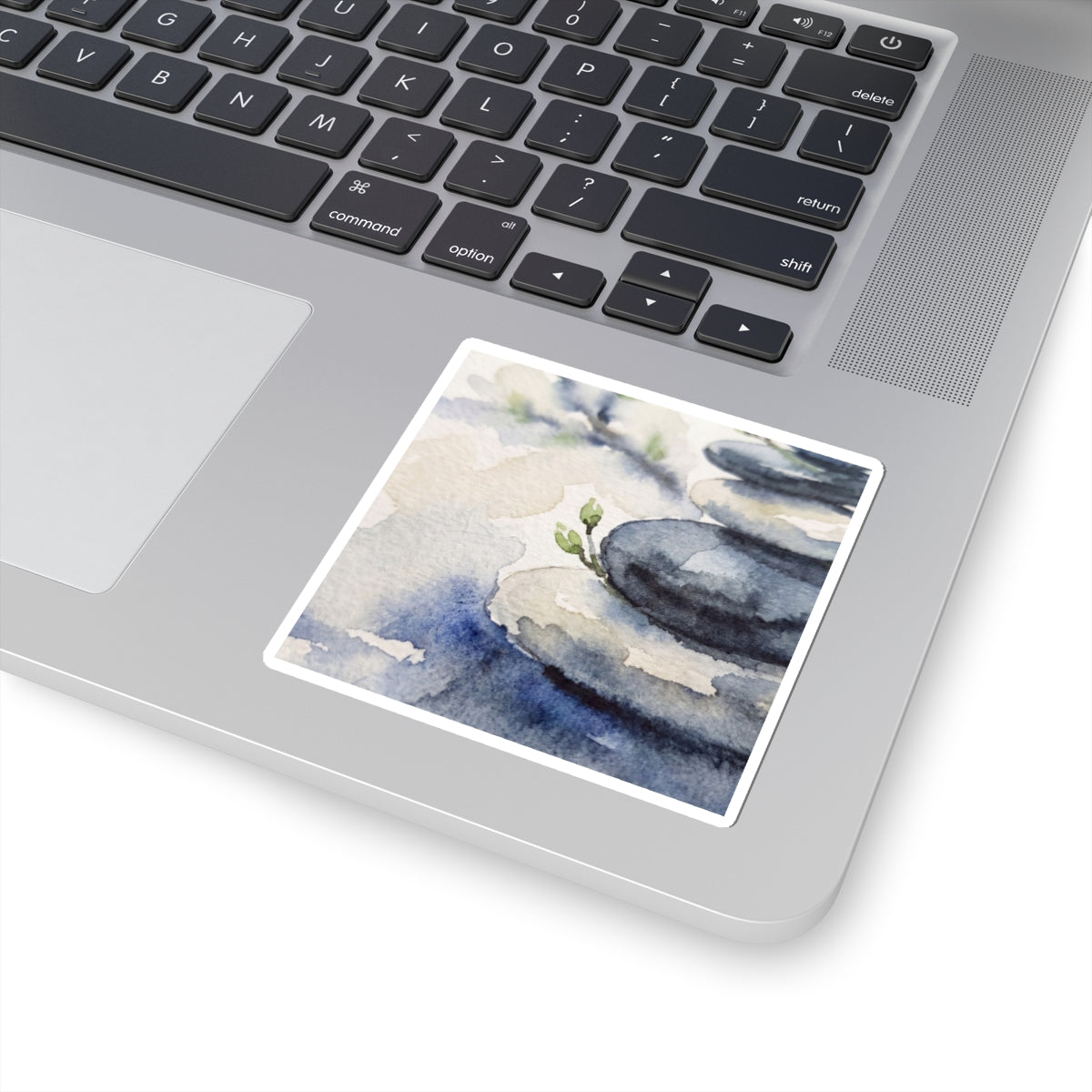 Mono No Aware River Stones Sticker - Japandi Watercolor