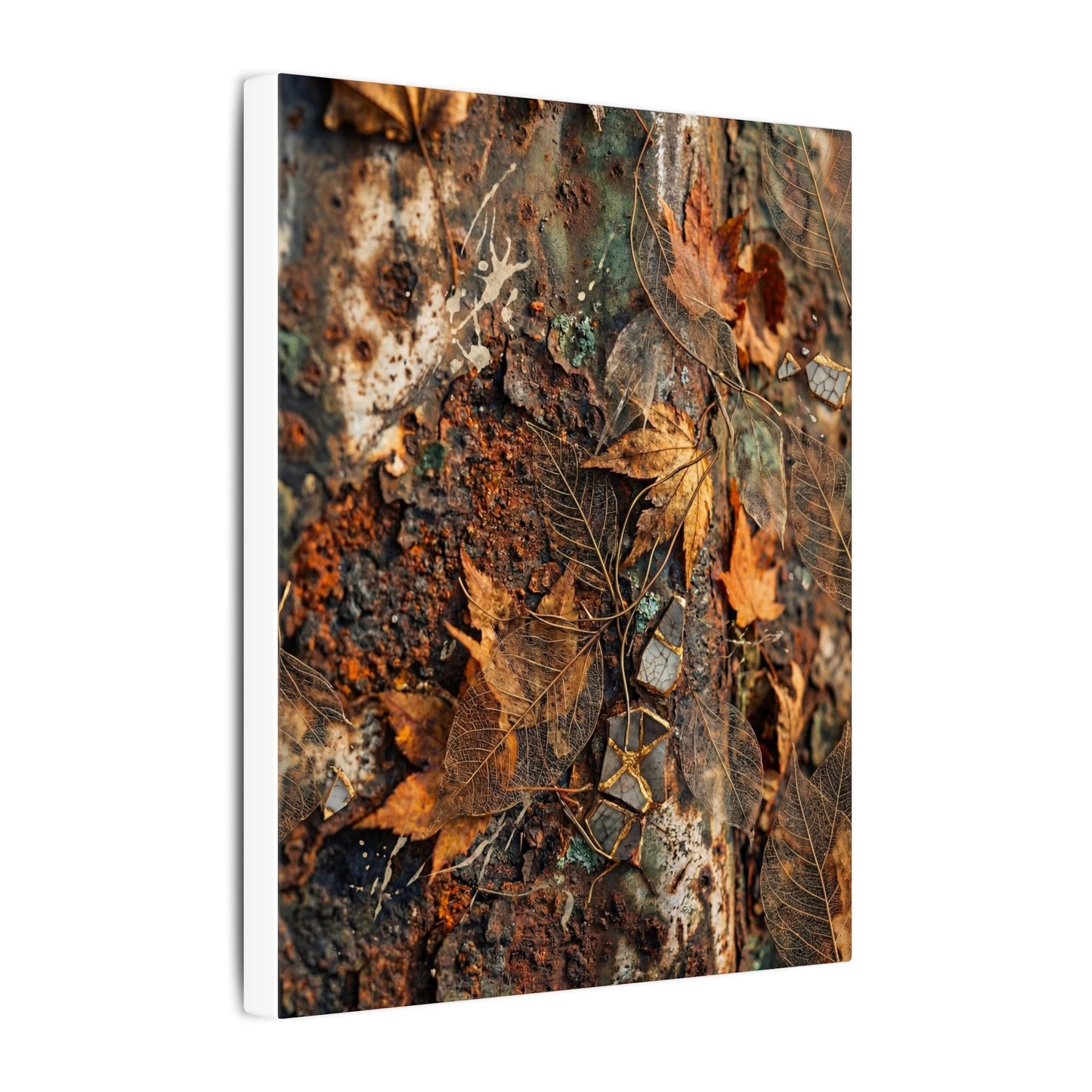 Rust Patina Canvas Art | Autumn Japandi Texture Art