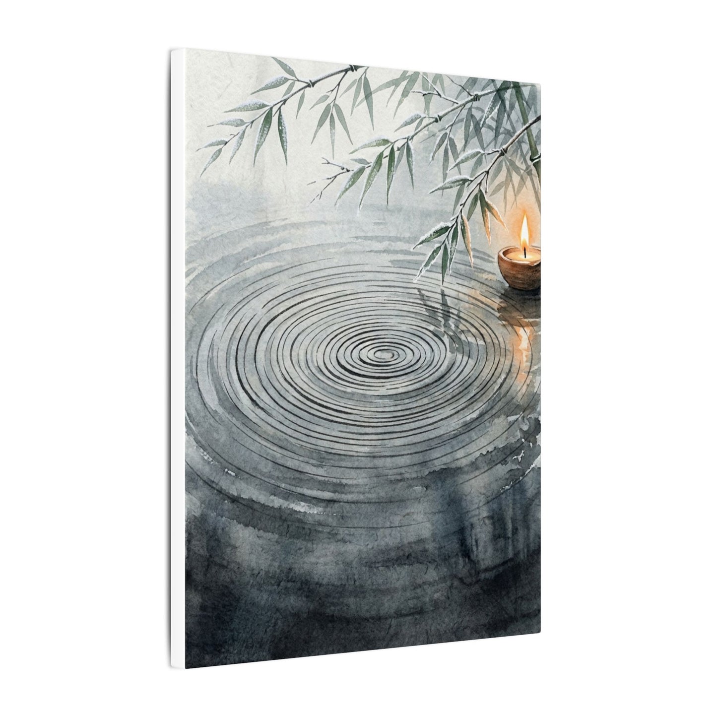 Water Ripple Sumi E Canvas Art | Calm Zen Art