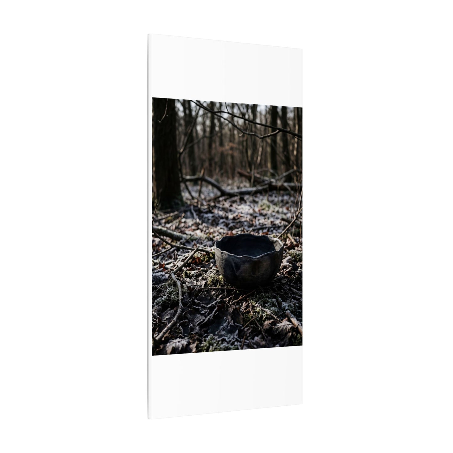 Dappled Ceramic Bowl Canvas Art - Dark Japandi Kanso