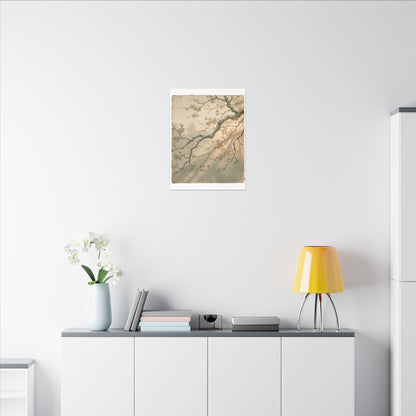 Cherry Blossom Canvas Art | Winter Japandi Japanese Pattern Art