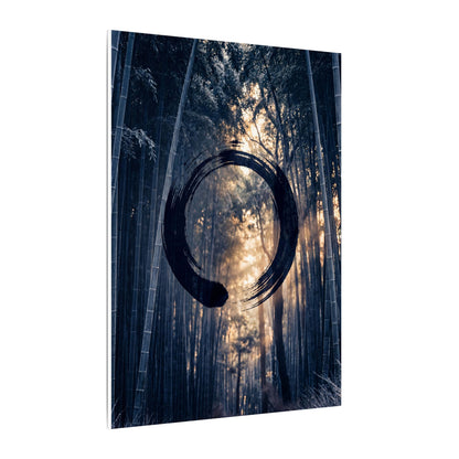Bamboo Grove Canvas Art | Winter Zen Enso Art