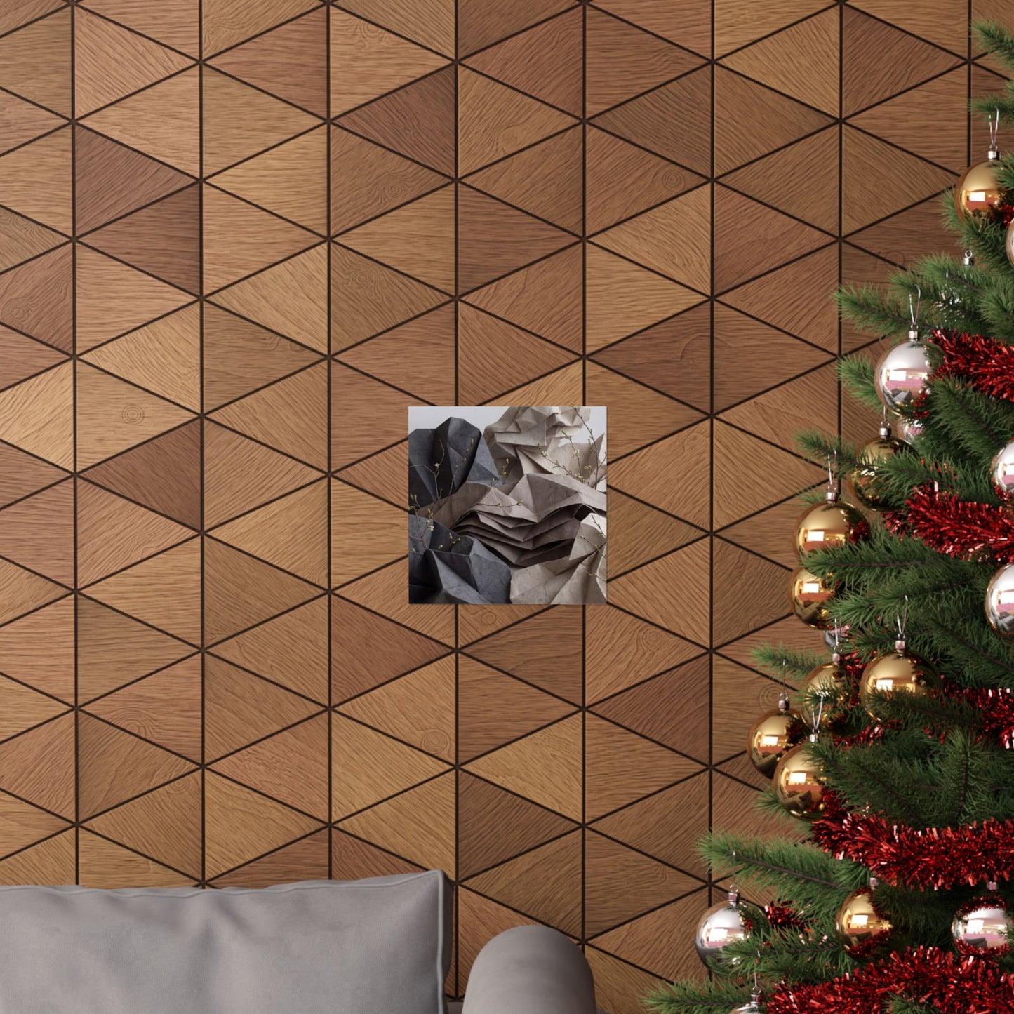 Paper Fold Texture Wall Art Print | Earthy Japandi Art