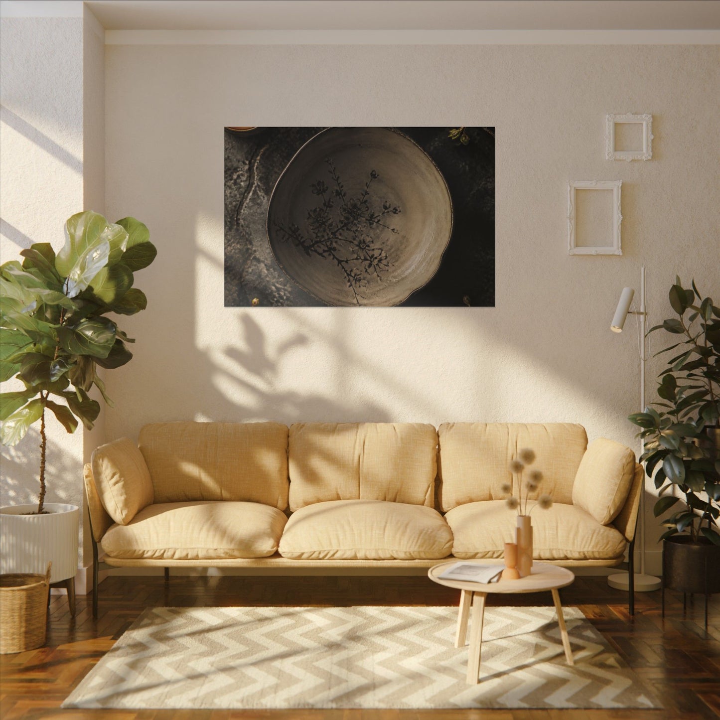 Ceramic Bowl Spring Canvas Art | Japandi Earthy Design