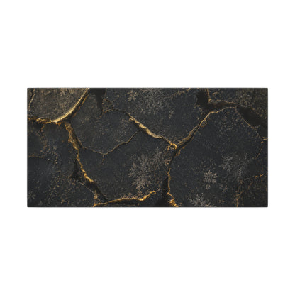 Cracked Earth Canvas Art | Winter Dark Japandi Shadow Zen Art