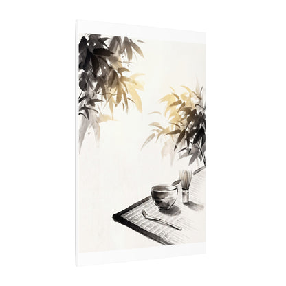 Tea Ceremony Sumi E Canvas Art | Serene Zen Art