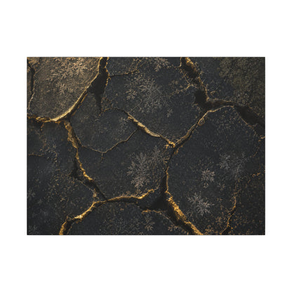Cracked Earth Canvas Art | Winter Dark Japandi Shadow Zen Art