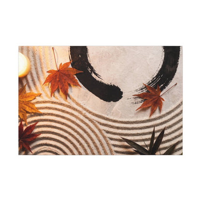 Tranquil Rock Garden Canvas Art - Enso Zen