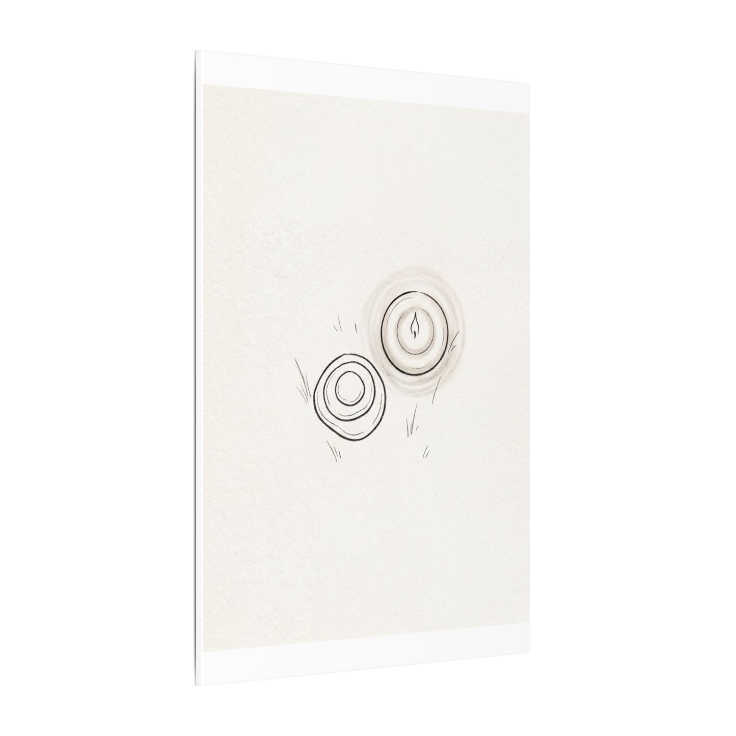 River Stones Canvas Art | Winter Japandi Minimal Line Art