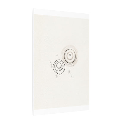 River Stones Canvas Art | Winter Japandi Minimal Line Art