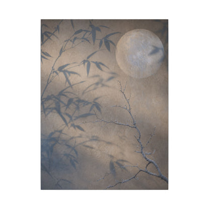 Shadow Play Canvas Art | Winter Japandi Japanese Pattern Art