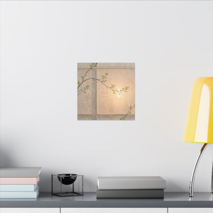 Shoji Screen Canvas Art | Spring Japandi Minimal Line Art