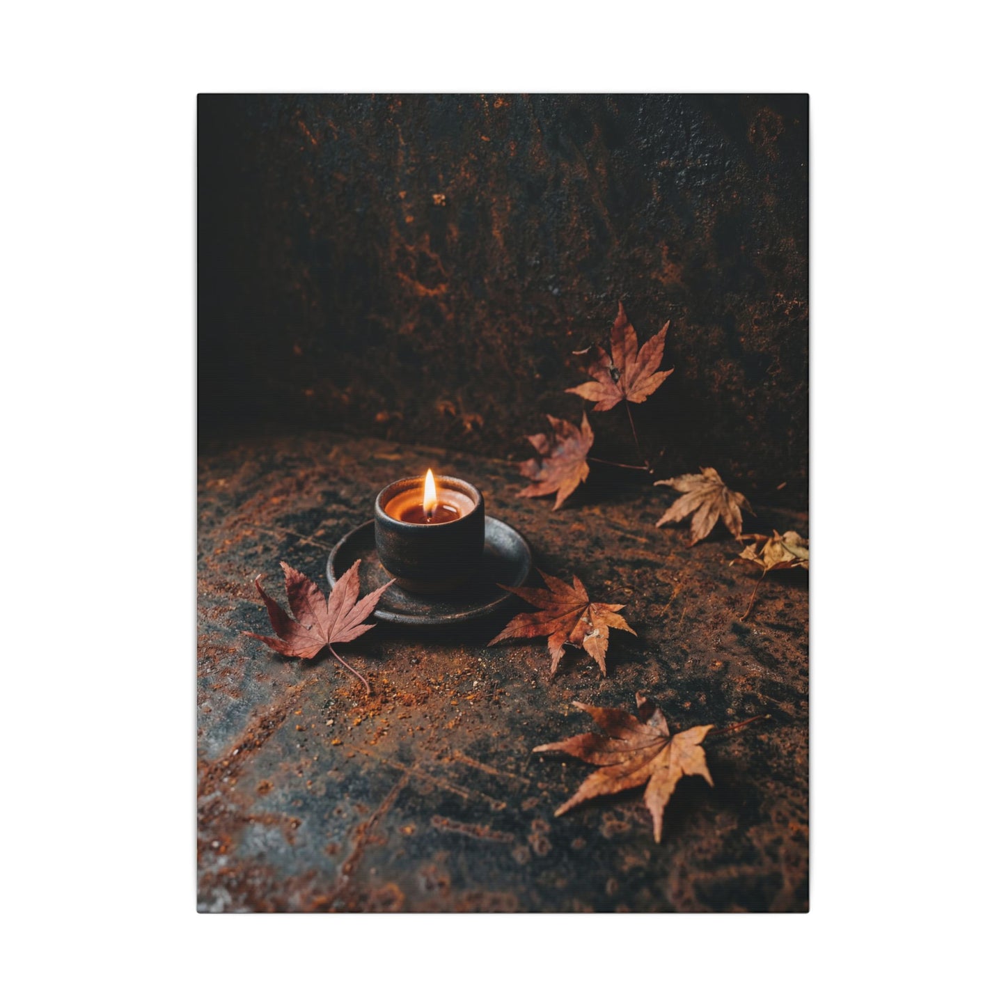 Autumn Rust Patina Shadow Zen Canvas Art | Sophisticated Decor