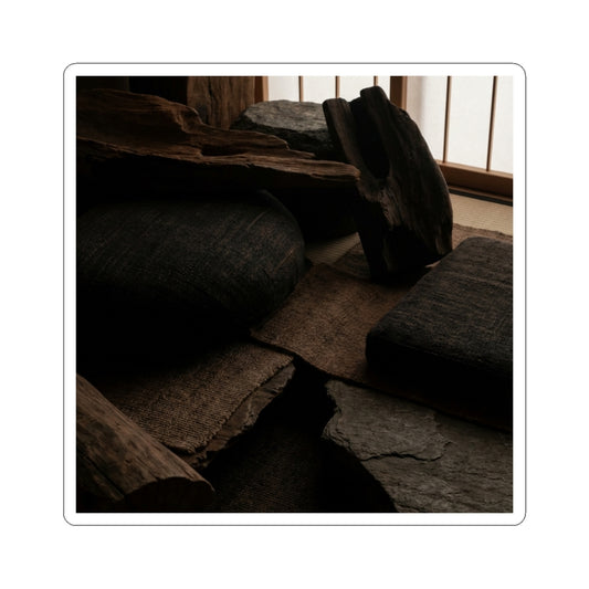 Dark Japandi Shadow Zen Sticker Art Print