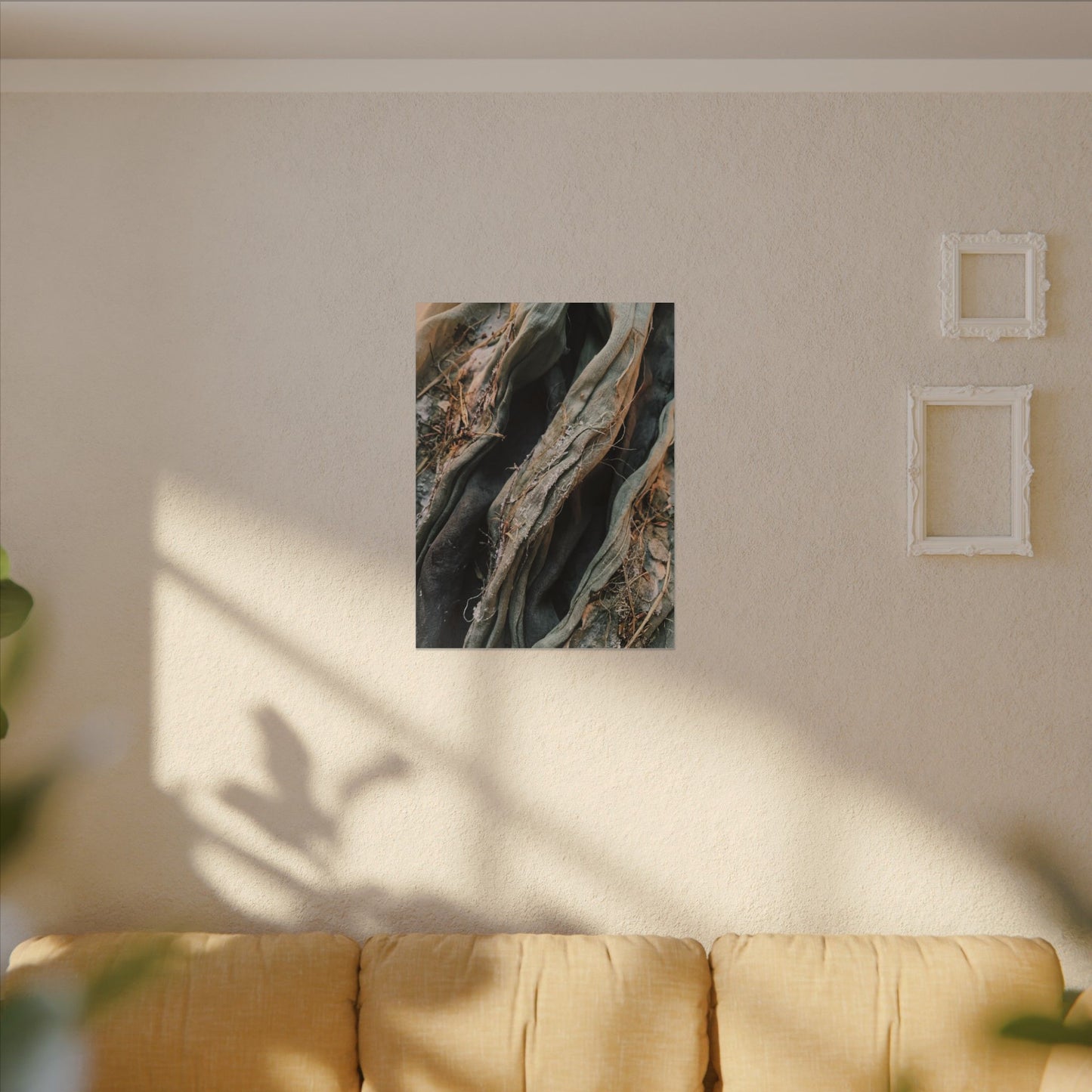 Silk Drape Winter Canvas Art | Japandi Cozy Design