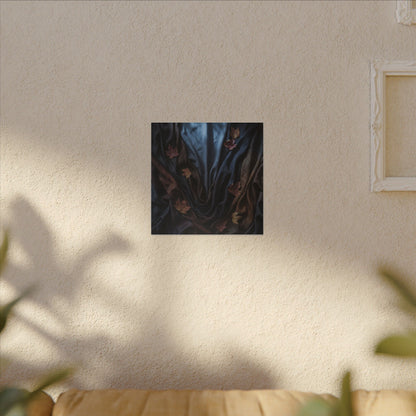 Silk Drape Canvas Art | Autumn Dark Japandi Moody Minimal Art