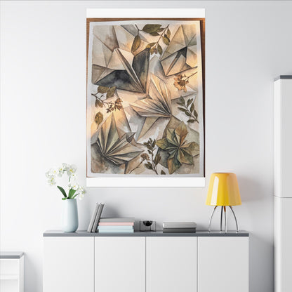 Golden Hour Paper Fold Canvas Art - Japandi Seijaku