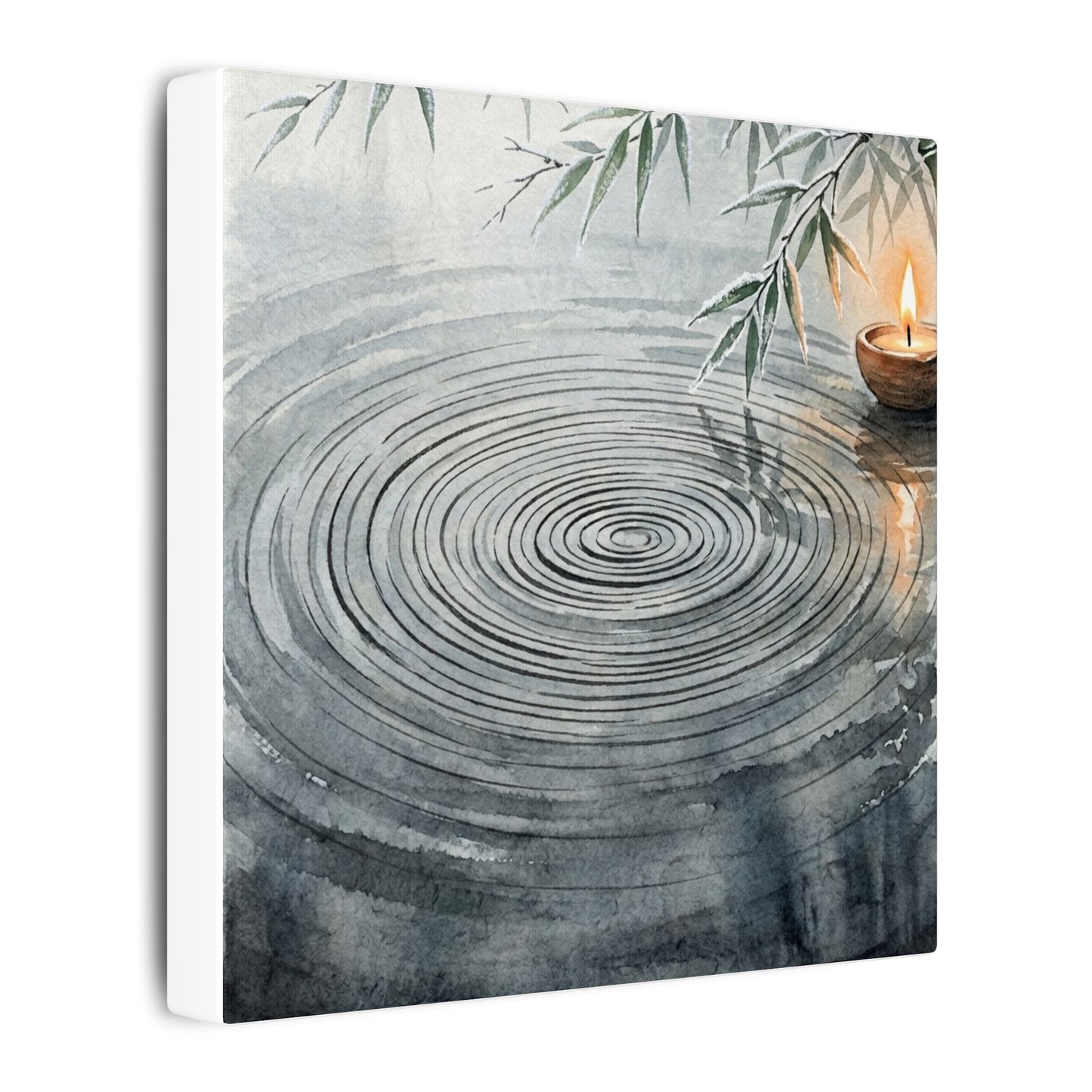 Water Ripple Sumi E Canvas Art | Calm Zen Art