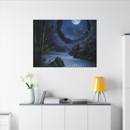 Serene Rock Garden Canvas Art - Enso Zen