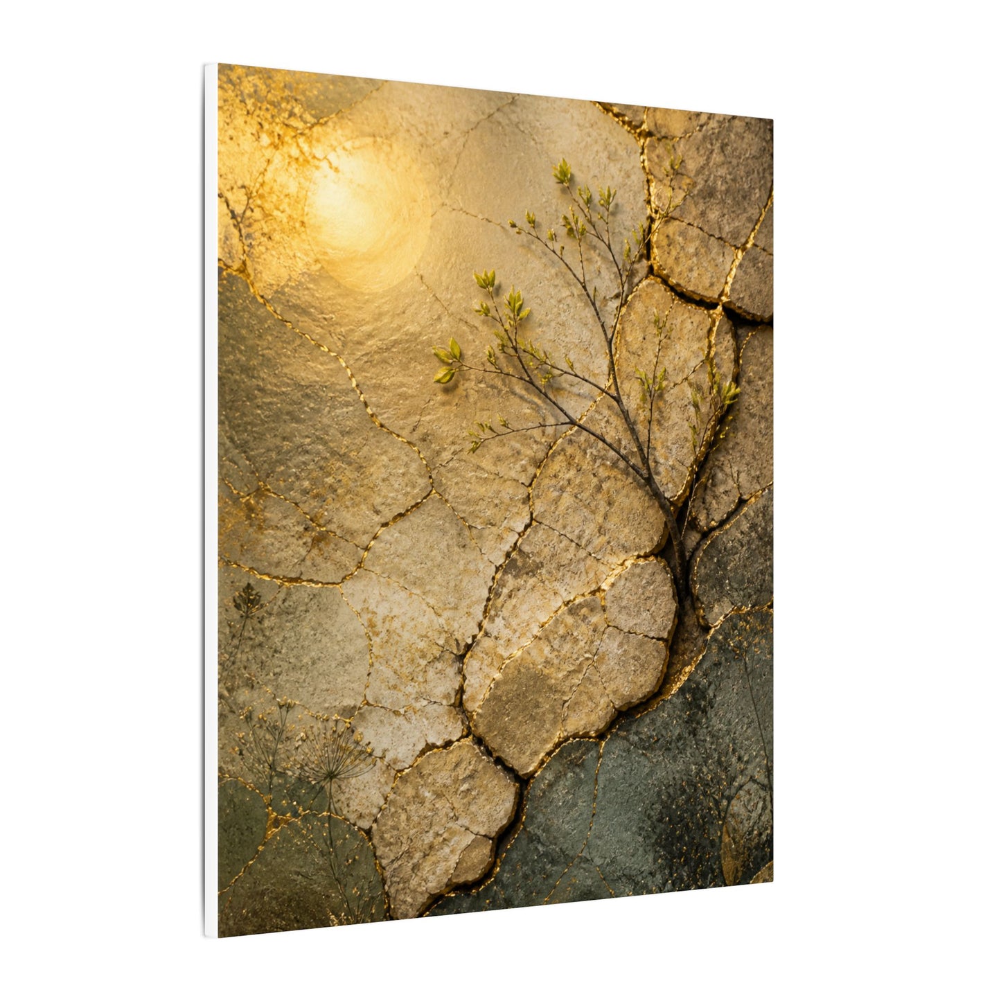 Cracked Earth Spring Canvas Art | Japandi Warm Design