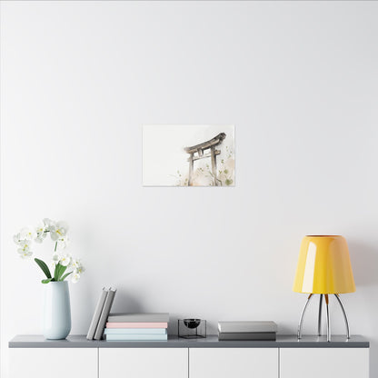 Fukinsei Torii Gate Canvas Art - Japandi Watercolor