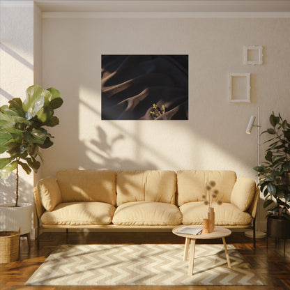 Silk Drape Shadow Zen Canvas Art | Luxurious Dark Japandi Art