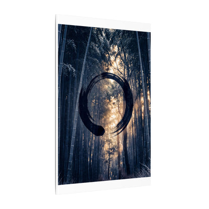 Bamboo Grove Canvas Art | Winter Zen Enso Art