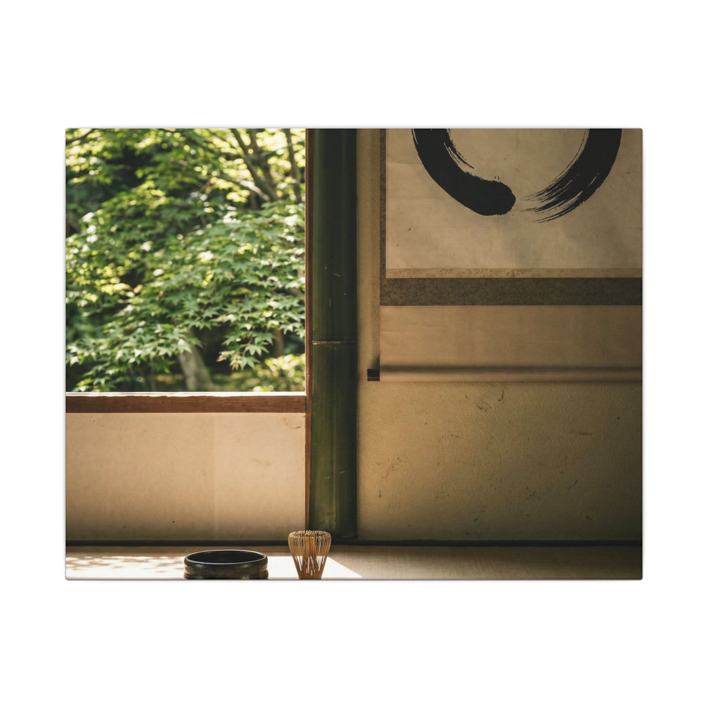 Tea Ceremony Enso Canvas Art | Serene Zen Art Art Print