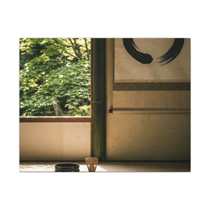 Tea Ceremony Enso Canvas Art | Serene Zen Art Art Print