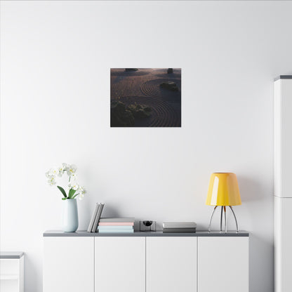 Spring Rock Garden Shadow Zen Canvas Art | Luxurious Decor