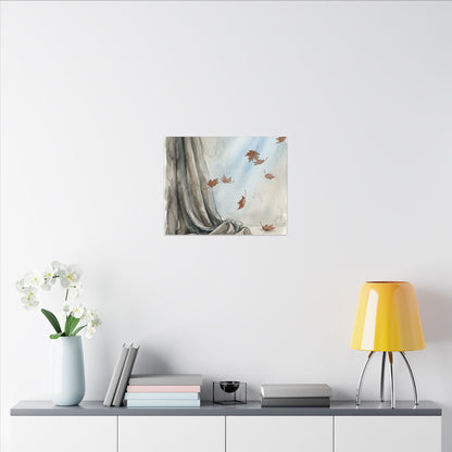 Ma Silk Drape Canvas Art - Japandi Watercolor